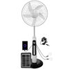 18" Rechargeable Solar Standing Fan with LED Lights