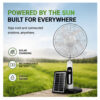 18" Rechargeable Solar Standing Fan with LED Lights