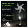 18" Rechargeable Solar Standing Fan with LED Lights