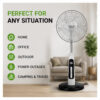 18" Rechargeable Solar Standing Fan with LED Lights