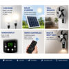 16" Rechargeable Solar Wall Fan with Remote & LED Lights