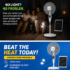 16" Solar Rechargeable Fan with Radio USB Light & Phone Charger