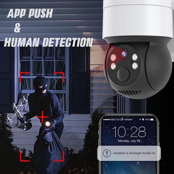 Solar Wireless PTZ Security Camera 1080P HD Outdoor