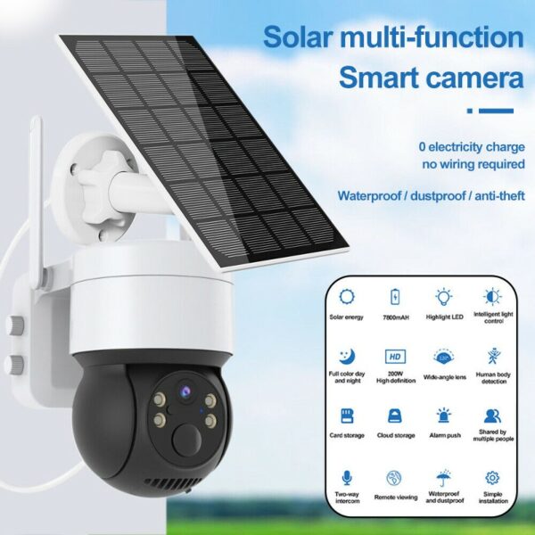 Solar Wireless PTZ Security Camera 1080P HD Outdoor
