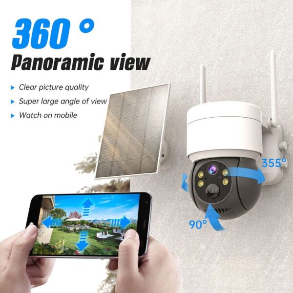 Solar Wireless PTZ Security Camera 1080P HD Outdoor