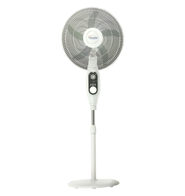16" Solar Rechargeable Fan with Radio USB Light & Phone Charger