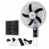 16" Rechargeable Solar Wall Fan with Remote & LED Lights