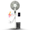 16" Solar Fan With Bluetooth Speaker, Radio, USB Port and 2x Bulbs