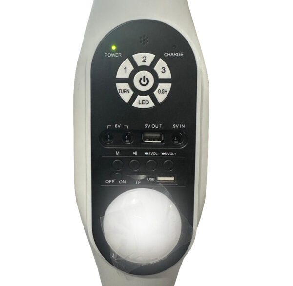 16" Solar Fan With Bluetooth Speaker, Radio, USB Port and 2x Bulbs