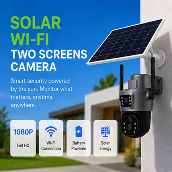 Solar PTZ Two (2) Screen Camera 6MP
