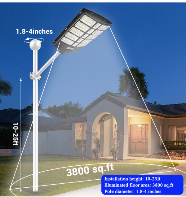 1200W2 1200W Solar Street Light Outdoor Motion Sensor Remote