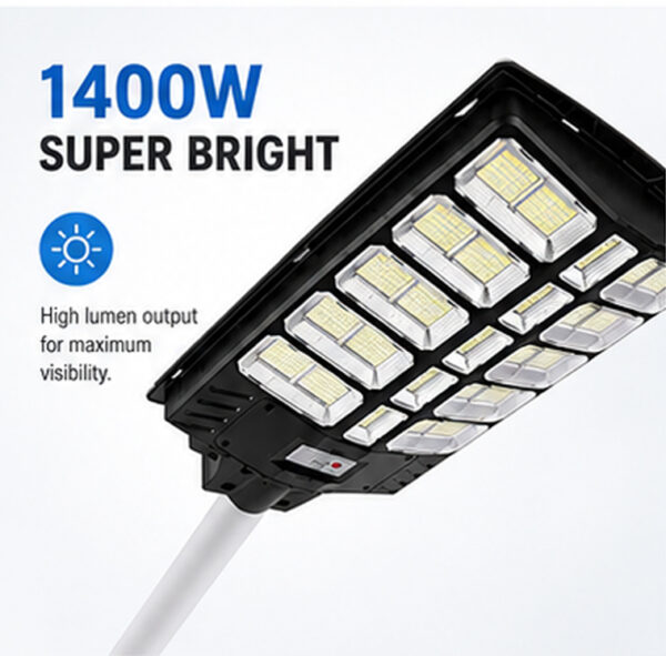 1400W Solar Street Light Outdoor Motion Sensor Remote