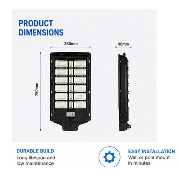 1400W Solar Street Light Outdoor Motion Sensor Remote