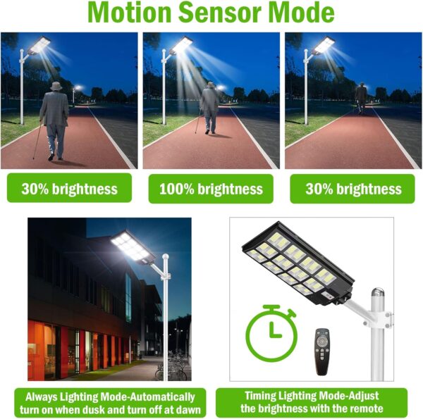 81X630LIp2L._AC_SL1500_ 1000W Solar LED Street Light with Motion Sensor & Remote